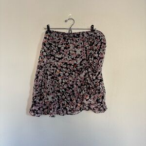 Nasty Gal Ruched Ruffle Mini Skirt Printed